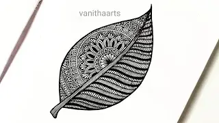Leaf Mandala Art | How to draw Mandala for Beginners #vanithaarts #mandalaart #doodle #doodleart