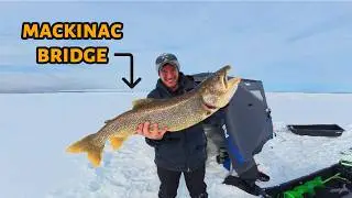 Personal Best Lake Trout in the Straits of Mackinac!! | Northern Michigan Ice Fishing