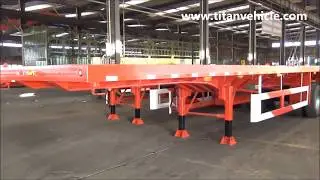 Flatbed Semi Trailer | TITAN 2/3 axles 20/40ft container platform flat deck flatbed trailer for sale