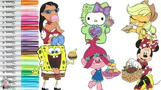 Coloring Book Compilation for Kids Trolls Poppy Hello Kitty SpongeBob Lilo My Little Pony Minnie
