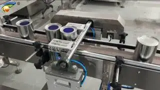 Plastic cap press machine for tin