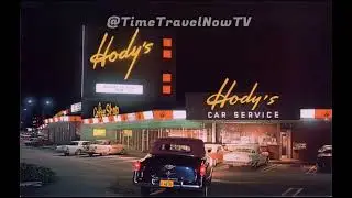 Vintage Hody's Restaurant Coffee Shop, Lankershim, North Hollywood California, Color video of 1950s