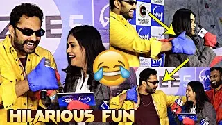 Vishwak Sen Fun With Anchor Geetha Bhagath At Gaami Movie Press Meet | Vishwak Sen At Snow Kingdom