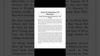 Essay on Importance of Education/Importance of Education Essay/Essay importance of education english