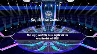 KBC Registration Question no 5 with answer || 13/04/2022 Question and Answer