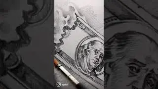 &ldquo;Devaluation&rdquo; Charcoal on paper &copy;2022 #ogabel #benji #deadpresidents #100dollarbill