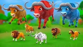 Super Cow Stops Color Buffalo Attack &ndash; Farm Animal Rescue Mission