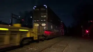 *sorry for dirty lens* CSX3001 ES44AH leads CSX I158 with a massive hornshow with a friend on board!