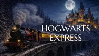 Hogwarts Express Inspired Night Train Ride with Relaxing Music and Snowstorm Ambience 🪄⚡️❄️
