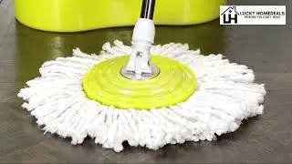 LUCKY HOMEDEALS - Magic Spin Mop W/Bucket 1 Heads Rotating 360&deg;