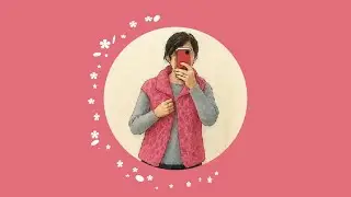 長編みで編む前あきベスト