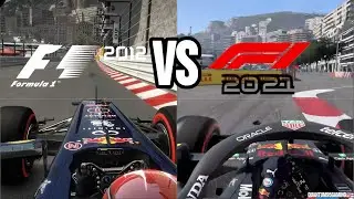 F1 2021 vs F1 2012 | Red Bull RB16 vs RB8 @ Monaco