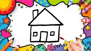 How To Draw cute House Drawing, Painting & Coloring For Kids and Toddlers_🌈🎨 🐋