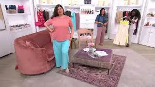 AnyBody Beach Wash French Terry Wide Leg Cropped Pants on QVC