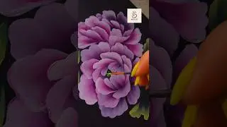 Painting easy Pink flowers in acrylics using onestroke technique #wocol