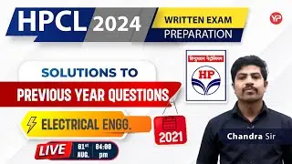 HPCL Previous Paper Solutions 2021 | HPCL Electrical exam preparation 2024 | Live class @4:00pm