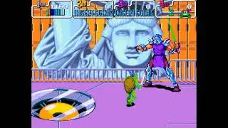 TMNT Turtles in Time All Bosses and Ending