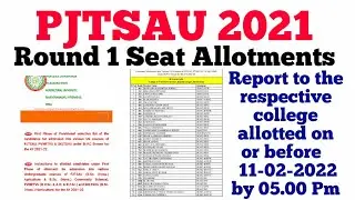 TS AGRICULTURE Counselling round 1 seat allotments