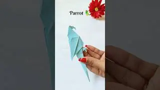 ORIGAMI PARROT EASY PAPER TUTORIAL PAPERCRAFT 🦜 #shorts #craft #papercraft #birds