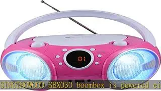 SINGING WOOD, CD Player Boombox CD/CD-R/CD-RW, Portable w/Bluetooth, USB, AM/FM Radio, AUX-Input, H