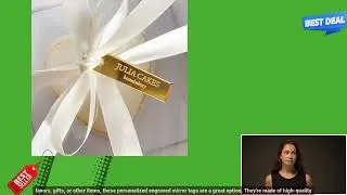 1005003578704253 50x Personalized Engraved Mirror Tags Sew On Ribbon Bows Acrylic Label