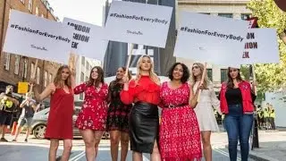 Plus-size model Iskra Lawrence protests lack of diversity at London Fashion Week