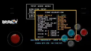 MAME-KAISER KNUCKLE-ADVANCED MAME SETTING'S-/DIP SWITCHES, TURNING DOWN THE DIFFICULTY, & BLOOD!