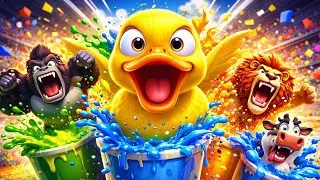 GIANT DUCK VS ALL ANIMALS 😱 | INSANE 3D CARTOON ANIMAL CHALLENGE 