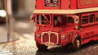 Robotime rolife London Tour Bus 3D Wooden Puzzles Wood Mod