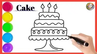 How to draw a Cake easy//Birthday Cake Drawing//Beautiful Cake Drawing from Beginning..#cakedrawing