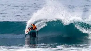 Caroline Marks and Shane Sykes surf Keramas
