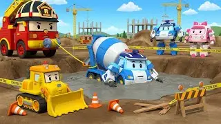onstruction Site Safety Rescue! 🚧 | Viscosity & Engineering for Kids | Robocar Poli Hero Crew