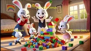 Nursery rhyme Rabbits playing blocks #Nursery song rabbits enjoying blocks #Rabbit building blocks