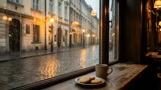Rainy Window Cafe ☕️ 1 Hour | Cozy Jazz & Ambience for Work, Study, Night