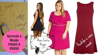Molde de vestido e saia evas&ecirc; Alana Santos Blogger