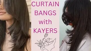 Volumous layers with curtain bangs. Detailed method. 