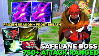 750+ Attack Ranged [ Dragon Knight ] Frozen Dragon + Frost Breath Safelane Boss - Dota 2