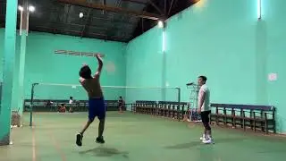 Badminton 1 vs 2 practice and skills improvement #shorts