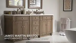 James Martin Vanities Bristol Whitewashed Walnut 72 Inch Bathroom Vanity 157-V72-WW Quick Review