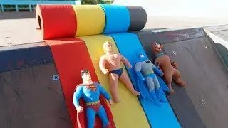 Learn Colors with Stretch Armstrong Superman Scooby Doo Batman and Color Tissue for Children