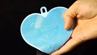 ASMR Dishwashing Silicone Scrubber ISatisfying Scrubbing Sounds 🧽✨