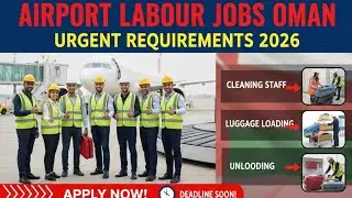 Job in Oman,Airport labour job Oman very urgent requirements 2026 cleaning luggage loading unloading