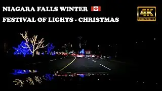 【4K】Niagara Falls Winter Festival of Lights - Christmas Events 🇨🇦