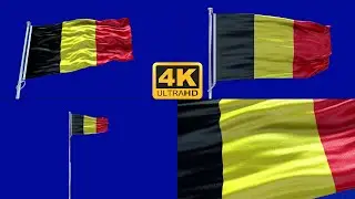 Belgium green screen flag 4k
