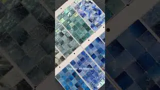 36x36mm Blue Iridescent Glass Mosaic Tiles