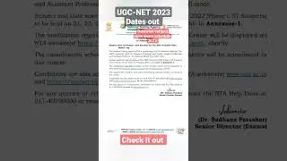 ugcnet datewise subject wise exam schedule 2023 #shorts #viral #ugcnet