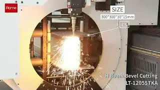 300*300*10*15mm H beam bevel cutting with #lasertubecutter