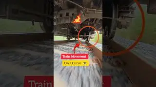 How the wheel movement on a curve?😱 #shortsfeed #train #railtrack #train_wheel #railway #speed