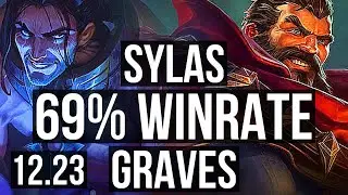 SYLAS vs GRAVES (JNG) | 69% winrate, 6 solo kills, 13/3/13, Legendary | KR Grandmaster | 12.23