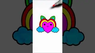 Cozy Rainbow Heart Coloring 🌈❤️✨ Relaxing Marker Sounds ASMR #satisfying #asmr #coloring